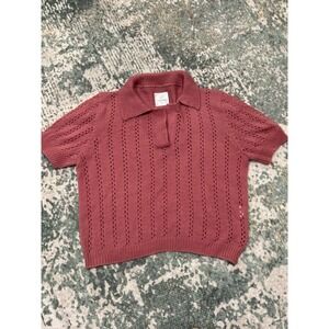 Koshka Paris Designer Mauve Knit Cropped Sweater 100%cotton‎